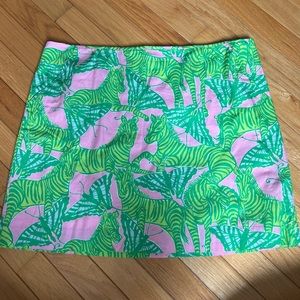 Lily Pulitzer Green and Pink Floral Skirt